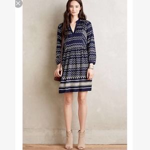 HOLDING Horses Farica Chevron Dress Long Sleeve Anthropologie Small 11-1